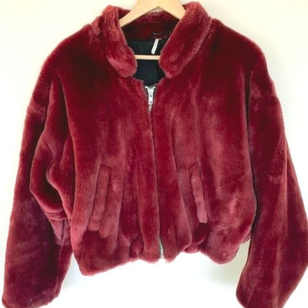 Free People Faux Fur Bomber Jacket